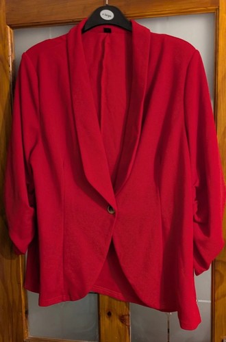 Women red shein blazer - red,