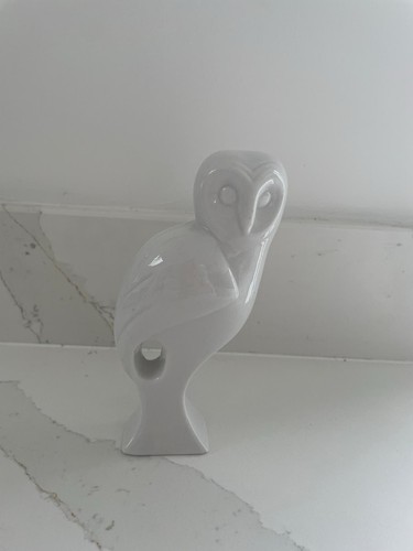 White ceramic owl inch tall - ceramic,
