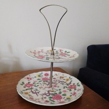 Old Foley James Kent Chinese Rose 2 Tier Cake Stand Cottagecore Floral
