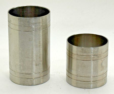 TWO STAINLESS STEEL SPIRIT MEASURES 25 ML & 50 ML PUB BAR HOME DRINKS COCKTAIL 2