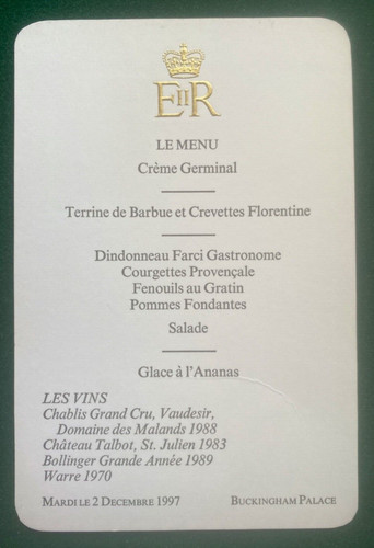 Antique royal menu for - antique,