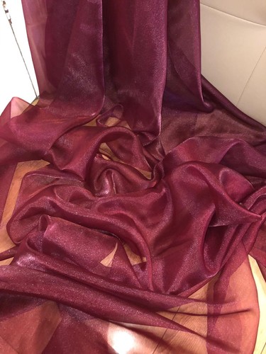 Mtr maroon organza voile - 1,