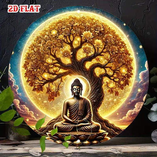 Buddha round metal - round,