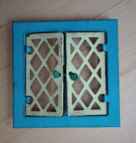 Vintage dolls house tin window - vintage,