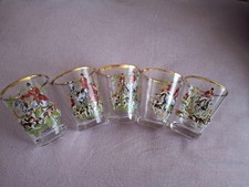 Vintage 5 Shot Glasses with scenes of "The Hunt" perfect condition