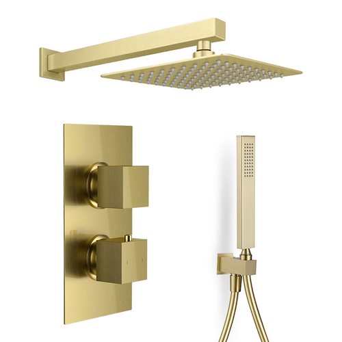 Brushed brass square dual - brass,