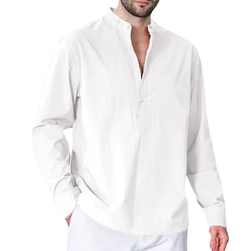 Men cotton linen - men's, mandarin