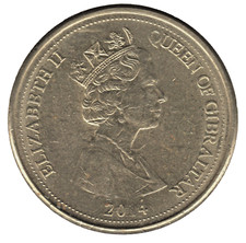 2014 Gibraltar Elizabeth II £1 One Pound Coin