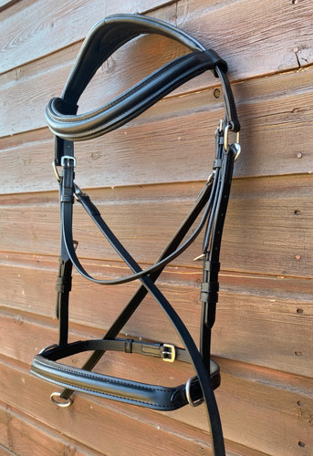 Black padded leather - padded, bitless