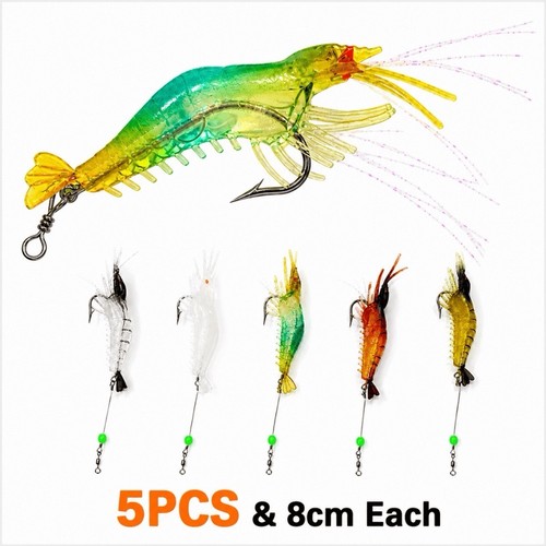 5pcs soft shrimp fishing lures - soft,