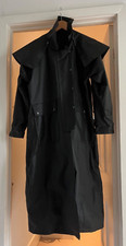 Black Unisex Western Duster Waterproof Long Trench Coat Countrywear