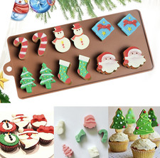 Christmas Santa Silicone Chocolate Mould Fondant Ice Cube Wax Melt Candle Resin