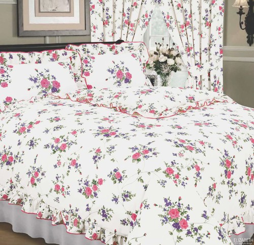 Liz white floral frilled - white,