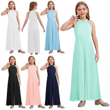 UK Girl Sleeveless Pleated