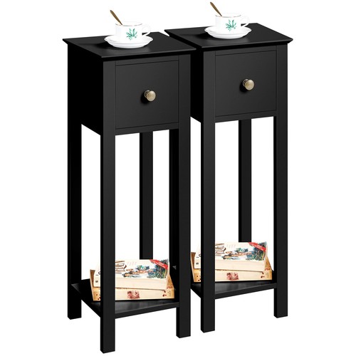 Yaheetech black slim bedside - yaheetech,
