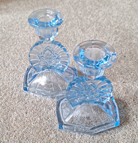 Vintage bagley blue glass - vintage,