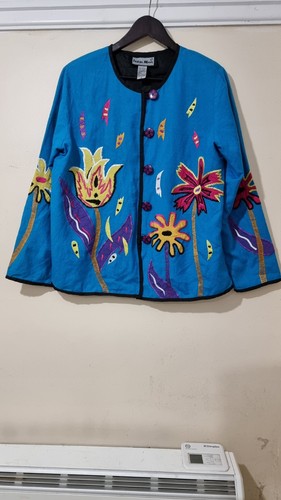 Indigo moon embroidered - embroidered, floral