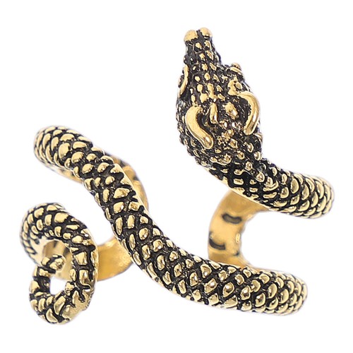Golden snake shaped - golden, ring