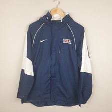Nike Team Jacket Mens Large Blue USA Vintage Windbreaker Sports Zip Up