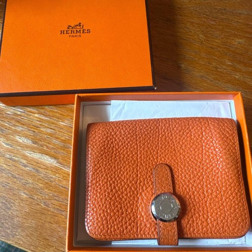 Hermes two fold wallet orange - hermes,