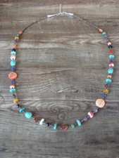 Navajo Indian Multi Gemstone Heishi Necklace by Helen Tsosie