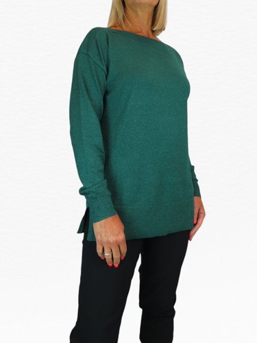 Ladies green metallic - ladies, jumper