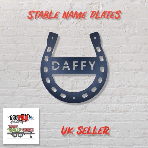 Horseshoe stable name plate - name,