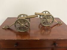 pair of solid brass field cannons