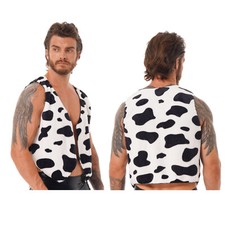 UK Mens Cow Print Open Front