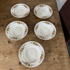Vintage Allertons 5 x Floral Bowls Dishes Pasta/Soup/Salad dia 21.5cm