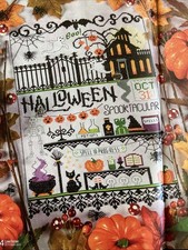 Spellbinding Halloween Sampler Ghosts Haunted Mansion Cross Stitch Chart