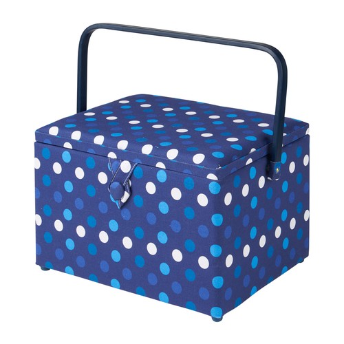 Large sewing basket navy spot - large,