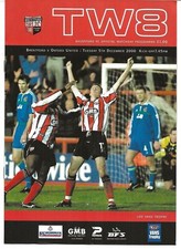 Football Programme BRENTFORD v OXFORD UNITED Dec 2000 LDV Vans Trophy