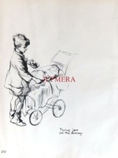 J H DOWD 1941 People of Importance Sketch Print 'Trying Jam on the Dummy' D/14