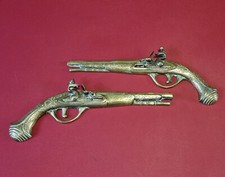Pair retro vintage solid - , brass