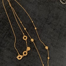 Sence Copenhagen Gold Tone Toggle chain Long lariat necklace  Fabulous