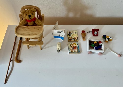 Vintage dolls house high chair - vintage,