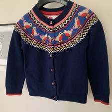 Mini Boden Girls Fairisle Nordic Robin Christmas Jumper  Age 4-5yrs Fair Isle