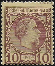 Merry Christmas - 1885 Monaco Charles III 10c. lilac brown 1v. MNH Unified ...