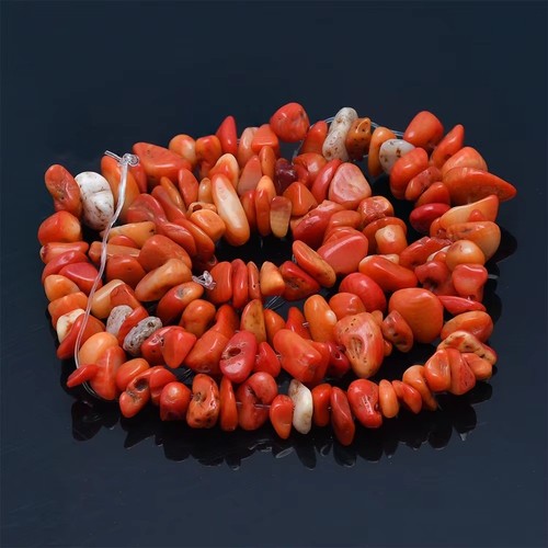 Natural stone chip beads - natural,