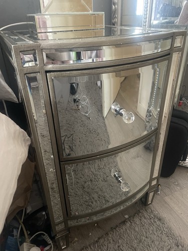 Antoinette mirrored bedside - mirrored,