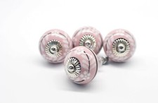 Pink ceramic knobs - pink, vintage