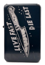 Live Fast Die Last Engraved Petrol Fuel Lighter
