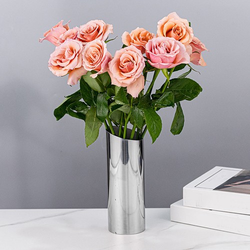 Cylinder vase silver color - vase,