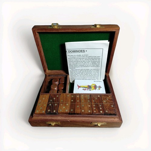 Vintage dominoes wooden box - dominoes,