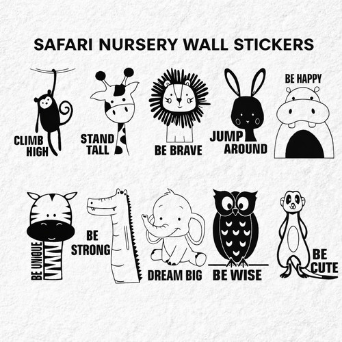 Safari animal nursery - safari, wall