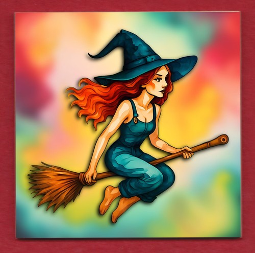 Witch broomstick - on, a