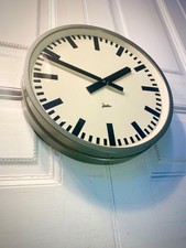 Vintage Mid Century German Industrial Factory Clock. 16" Diameter.