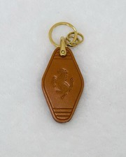 Ferrari Brown Leather Keyring