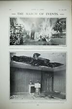 1903 PRINT FIREPROOF SUIT FIREMEN ~ QUEEN'S ROOM AT SANDRINGHAM HOUSE 